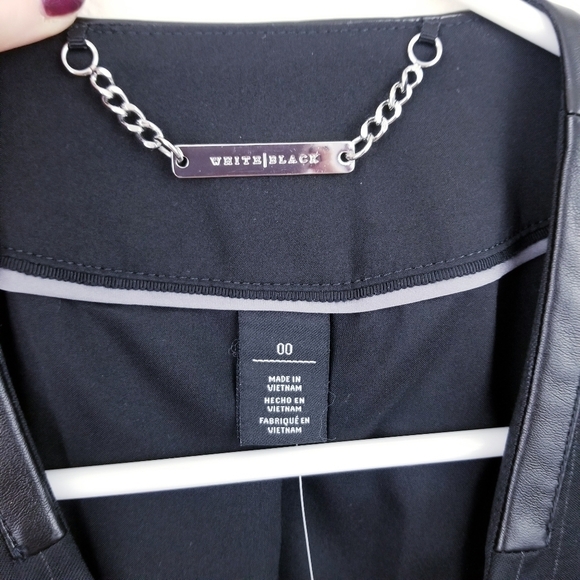 WHBM | Black Wool Blend Chalk Stripe Blazer Jacket - Picture 7 of 8